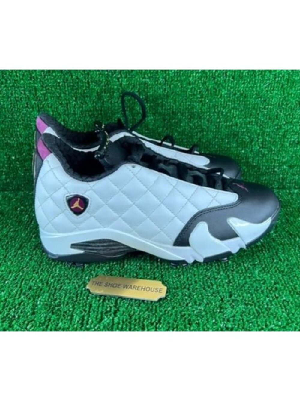 Men Air Jordan 14 Retro Golf NRG 'Bordeaux' White Cleats IB1828-100 Size 7.5